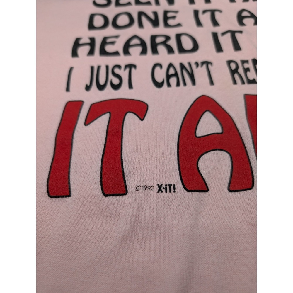 Vintage 1992 At My Age I've Seen It All T Shirt Large Pink Novelty Humor Funny - Picture 6 of 11
